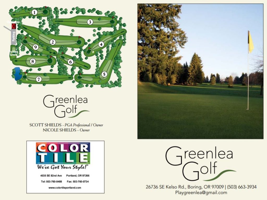 Scorecard Greenlea Golf Course Scorecard Greenlea Golf Course